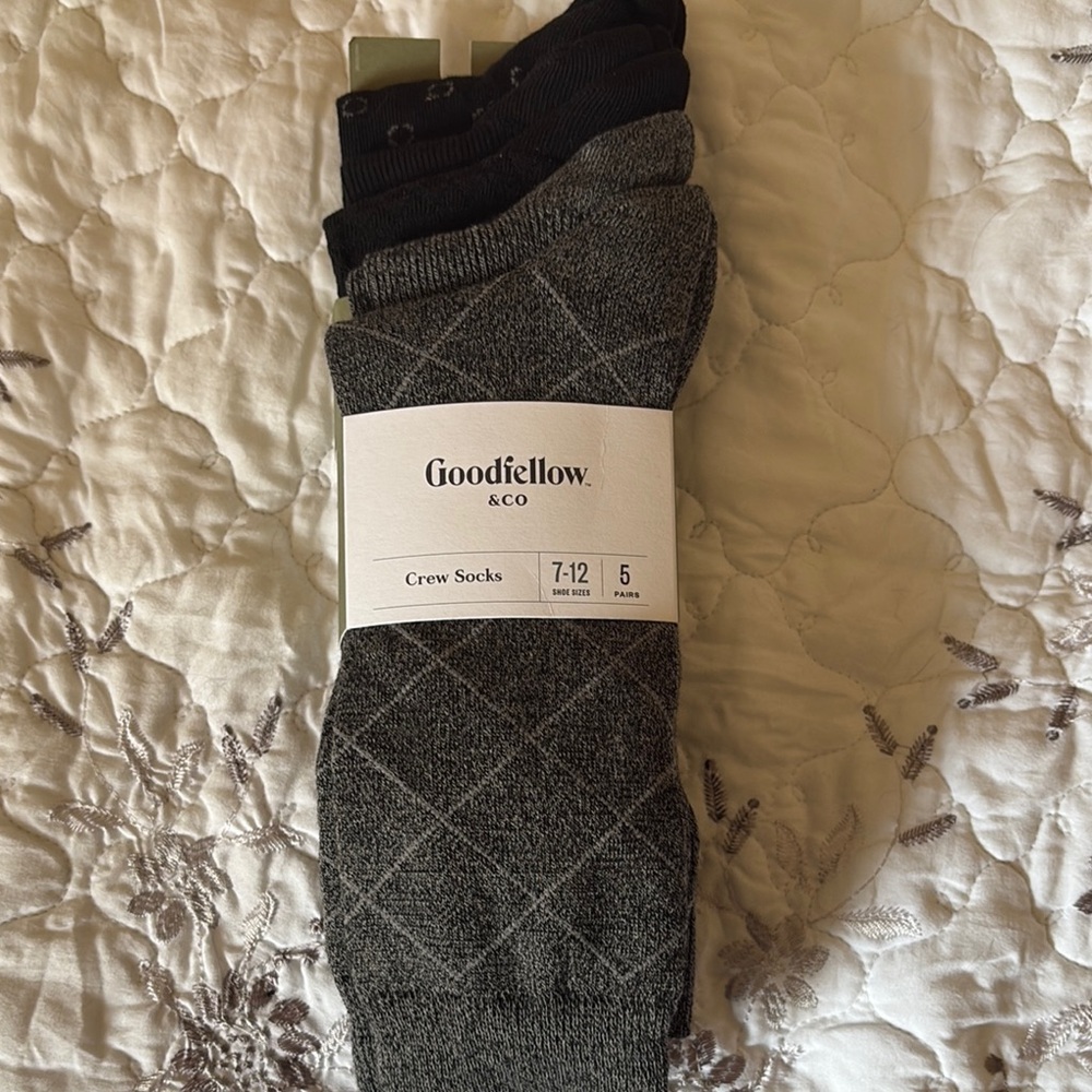 Goodfellow & Co Casual Crew Socks Black and Gray